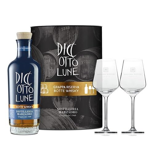 Marzadro Collezione - Geschenkpaket Diciotto Lune Riserva Whisky + 2 Gläser Harmony 0,5L von Marzadro