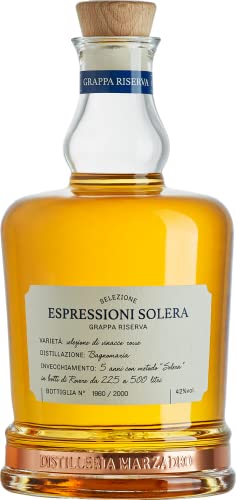 Marzadro Espressioni Solera 0,7L - Premium Grappa aus Solera-Reifung für harmonischen Genuss von Marzadro