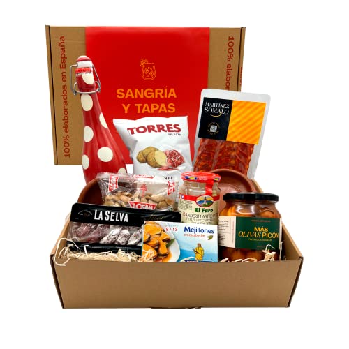 Sangría Y Tapas Spanische Präsentkorb - Spezialitäten Spanien - Geschenk Idee für Spanienfans von Más Productos Españoles