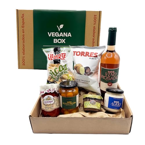 MÁS PRODUCTOS ESP – Vegan Geschenk – Spanischer Veganer Geschenkkorb – Delikatessen Geschenkset – Geschenkkorb für Frauen & Männer – Vegana Box gefüllt mit Spezialitäten aus Spanien von Más Productos Españoles