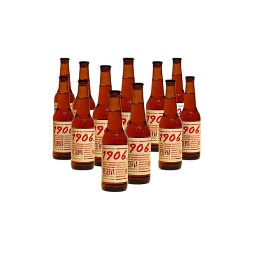 12er Set Spanisches "1906" Reserva Bier Cerveza 33cl von Más