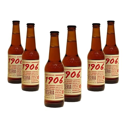 6er Set Spanisches Bier "1906" Reserva Cerveza 33cl von Más