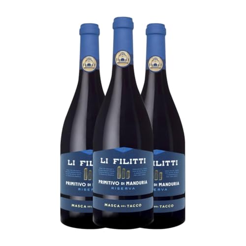 Masca del Tacco Li Filitti Primitivo Primitivo di Manduria Reserve 75 cl Rotwein (Karton mit 3 Flaschen von 75 cl) von Masca del Tacco