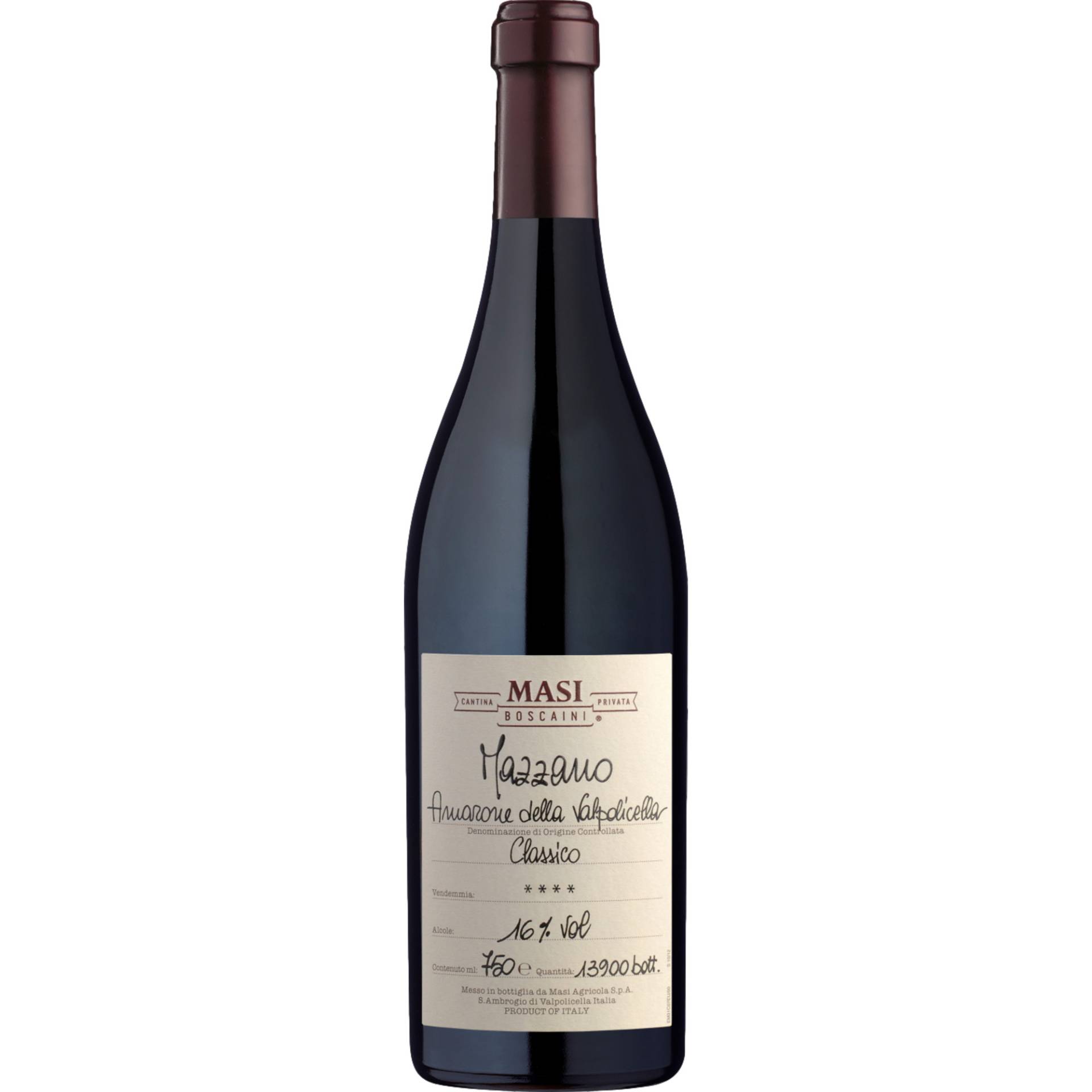 Masi Mazzano Amarone della Valpolicella, Amarone della Valpolicella Classico DOCG, Venetien, 2015, Rotwein von Masi Agricola S.P.A., Via Monteleone 26 I37015 Sant'Ambrogio di Valpolicella (VR)