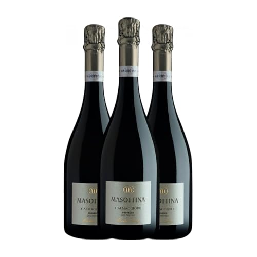 Masottina Calmaggiore Spumante Extra Dry Glera Extra Trocken Prosecco 75 cl Weißer Sekt (Karton mit 3 Flaschen von 75 cl) von Masottina