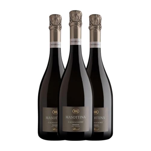 Masottina Calmaggiore Spumante Glera Brut Prosecco 75 cl Weißer Sekt (Karton mit 3 Flaschen von 75 cl) von Masottina