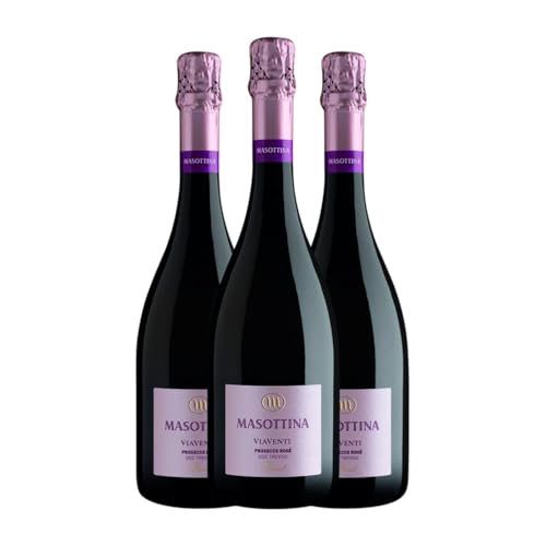 Masottina Viaventi Spumante Rosé Brut Treviso 75 cl Rosé Sekt (Karton mit 3 Flaschen von 75 cl) von Masottina