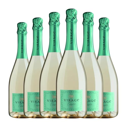 Masottina Virage Metodo Italiano Spumante Glera Brut Prosecco 75 cl Weißer Sekt (Karton mit 6 Flaschen von 75 cl) von Masottina