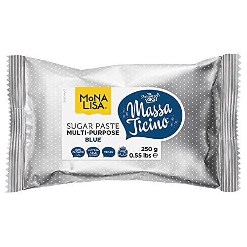 Massa Ticino Mona Lisa Zuckerpaste für Kuchen, 250 g, Blau von Massa Ticino