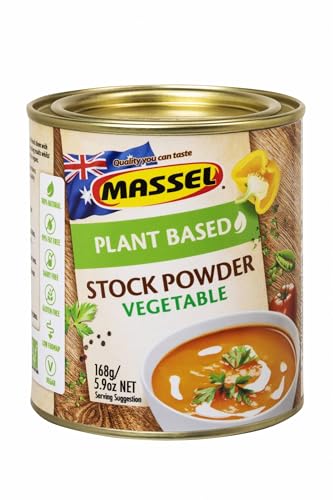 Massel, Bouillon-Suppenpulver - Ohne MSG, Glutenfrei, Gemüsegeschmack - 168 g, Packung mit 6 Suppenbrühe in Dosen von Massel