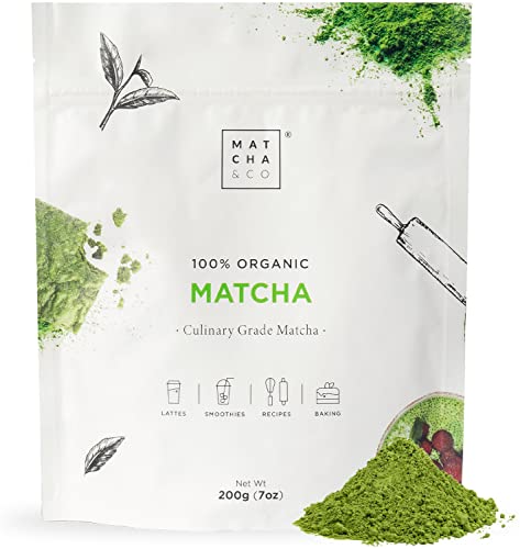 Bio Matcha Pulver aus Japan, 200g. Ohne Zusätze. Bio Grünteepulver. Natürlicher Grüntee, ideal zum Backen, Kochen und für Milchkaffees. Matcha & CO von Matcha & CO