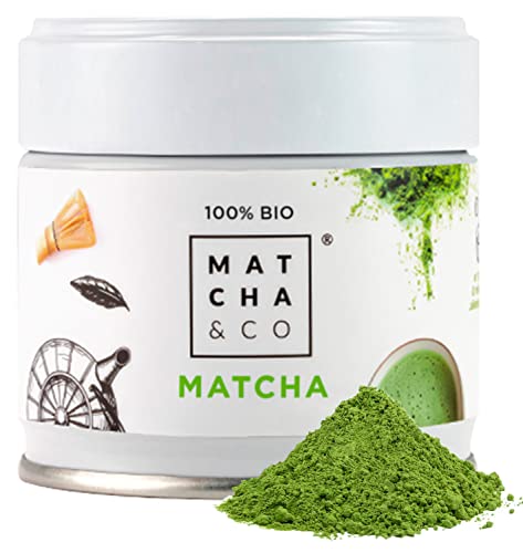 Matcha Tee 100% Bio 30g [Zeremoniengrad]. Bio-Grünteepulver aus Japan. Bio-Matcha-Tee. 100% natürlicher Matcha-Grüntee. von Matcha & CO