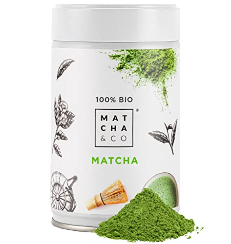 Matcha Tee 100% Bio 80g [Zeremoniengrad]. Bio-Grünteepulver aus Japan. Bio-Matcha-Tee. 100% natürlicher Matcha-Grüntee. von Matcha & CO