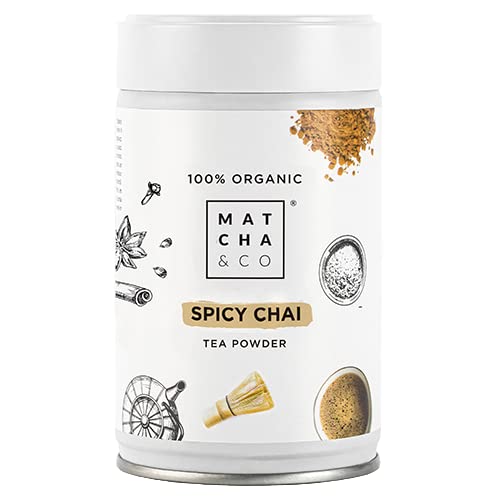 Spicy Chai, würziger Chai-Tee (Pulver), zu 100% Bio, 100 g. Bio-Chai-Tee. Chai-Tee mit natürlichen Gewürzen von Matcha & CO