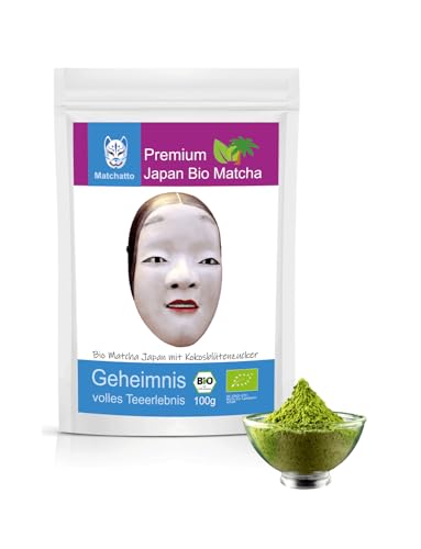 Matchatto | Matcha Tee 100g | Matcha Grüntee Pulver aus Japan in verschiedenen Geschmacksrichtungen zur Auswahl für mehr Abwechslung & Genuss (Kokosblütenzucker) von Matchatto