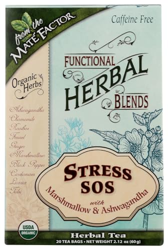 The Mate Factor Mate Factor Bio Stress Sos mit Marshmallow und Ashwagandha Tee, 20 Teebeutel von Maté Factor