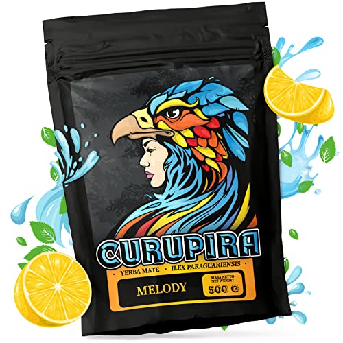 Curupira Mate Tee 500g ● MELODY ● Yerba Mate Tee Zitronenschalen, Minzblätter, Melissenblätter, Ashwagandha-Pulver und Enzian-Kraut. ● Lose Blätter von Mate Green