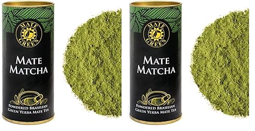 Mate-Tee in Pulverform MateMatcha Premium 30g | Brasilien pulverisiert mate-tee loose leaf | Mate Tee auf Bestellung Matcha Tee (Packung mit 2) von Mate Green