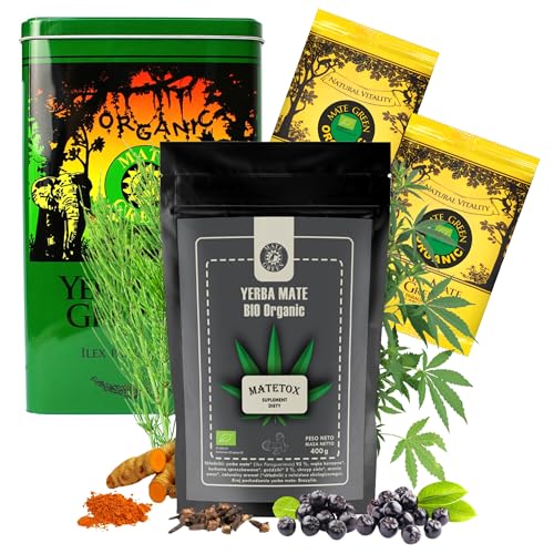 Yerba Mate BIO Set | Mate Green Bio Matetox Tee 400g mit Nelken | Yerba Mate Green BIO 100g | Steel Box Mate Green von Mate Green