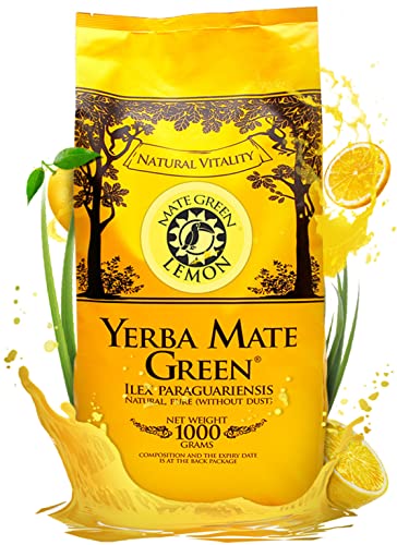 Yerba Mate Green Mate-Tee | LEMON | Brasilianischer Zitronen | mit Zitrus-Aroma | Starke Stimulation, Hohe Qualität | Yerba Mate-Tee mit Frucht , 1000 g von Mate Green