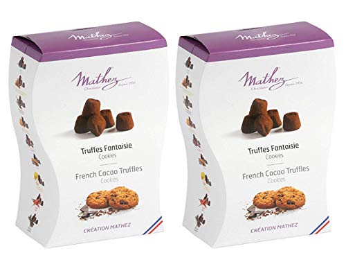 Mathez - 2er Set französische Schokoladentrüffel (Truffes Faintaise) mit Cookies - 2 x 250 g von Chocolat Mathez