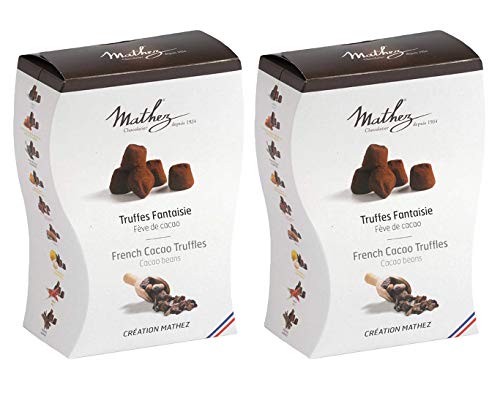 Mathez - 2er Set französische Schokoladentrüffel (Truffes Faintaise) mit Kakaobohnen - 2 x 250 g von Chocolat Mathez