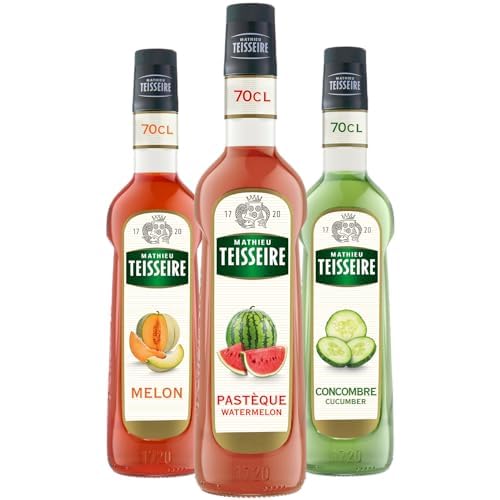 Mathieu Teisseire - Sortiment Sonnenfrüchte: Melonensirup, Wassermelonensirup, Gurkensirup für Erfrischungsgetränke, 3 x 70 cl von Mathieu Teisseire