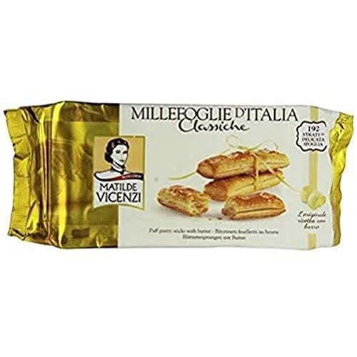 Matilde Vicenzi MilleFoglie Classiche, Italienische Blätterteigstangen mit Butter, (16x125g) von Matilde Vicenzi