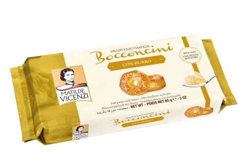 Vicenzi, MilleFoglie Ciambelline, Italienisches Blätterteiggebäck mit frischer Butter, 85g von Matilde Vicenzi