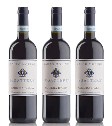 3x 0,75l - 2020er - Mauro Molino - LeGattere - Barbera d'Alba D.O.P. - Piemonte - Italien - Rotwein trocken von Mauro Molino