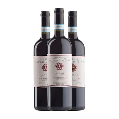 Mauro Molino Nebbiolo Langhe 75 cl Rotwein (Karton mit 3 Flaschen von 75 cl) von Mauro Molino