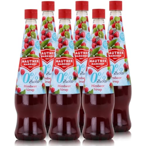 Mautner Getränkesirup Himbeere 0% Zucker 0,7L - Softdrink, Cocktails (6er Pack) von Mautner Markhof