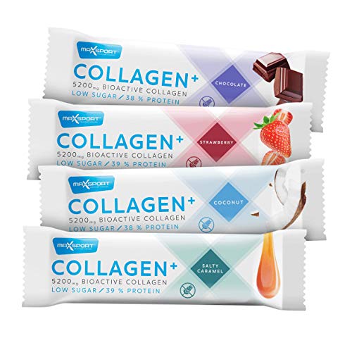 MaxSport Nutrition Lowcarb 38% Protein Riegel - 18 x 40g Collagen+ 5200mg Glutenfrei, Low Sugar, High Protein Riegel Ohne Zucker - Kokosnuss Eiweißriegel - Keto Protein Bar - Proteinriegel von Maxsport Advanced Nutrition