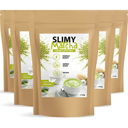 MayProducts Slimy Matcha Drink | Mix Getränk mit japanischem Matcha Tee & Kokosblütenzucker - 120g je Beutel - 5x von MayProducts