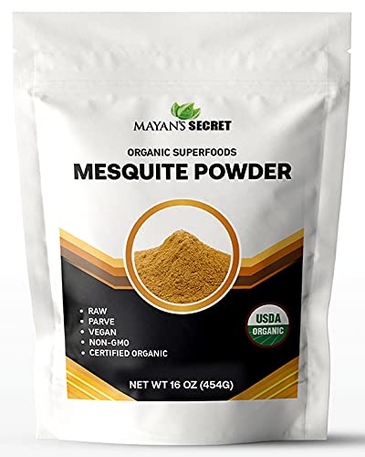 Mesquite Pulver USDA-zertifiziert, gentechnikfrei, vegane Protein-Superfood Naturfaser, perfekt für Smoothies und Backen, 473 ml von Mayan's Secret