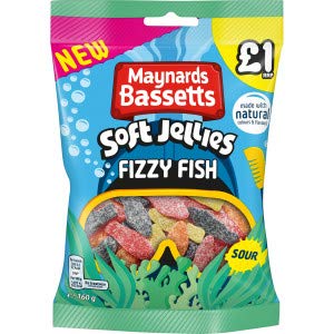Maynards Bassetts Soft Jellies Fizzy Fish (12 Stück) von Maynards Bassetts