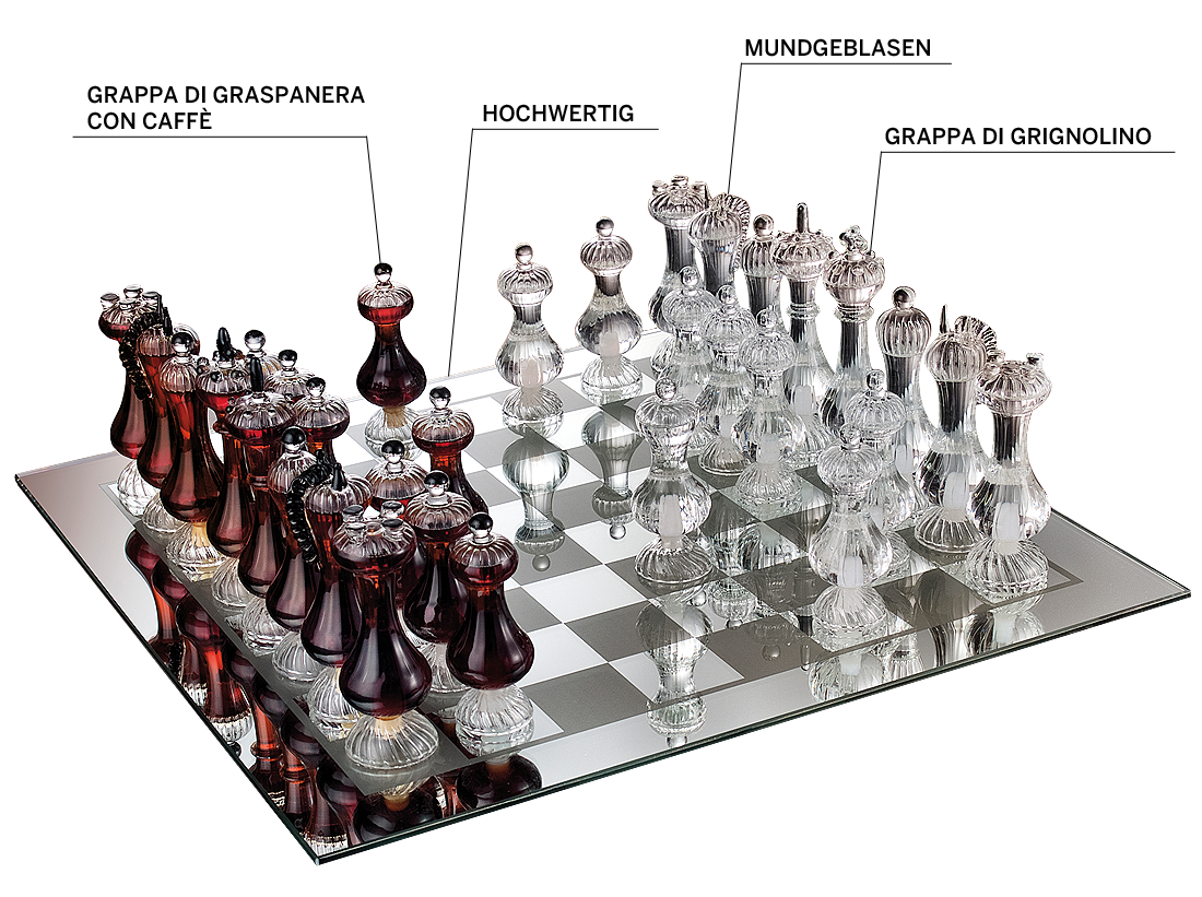 Mazzetti dAltavilla Scacchiera Reale - Luxuriöses Schachspiel mit Grappa von Mazzetti d'Altavilla