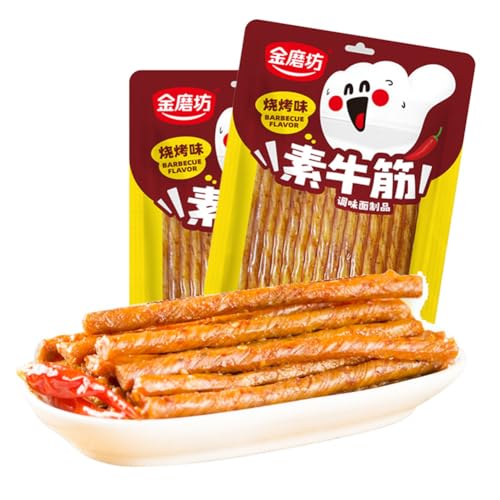 McKona Big Latiao - Würzige Chinesische Snacks Hot Spicy Stick Gluten Strips Würzig Tofurollensnack Mkostlich Würzig Snacks Klassische Hot Strips Fürs Büro Lässiger Snack（100g×2PCS） (BBQ) von McKona