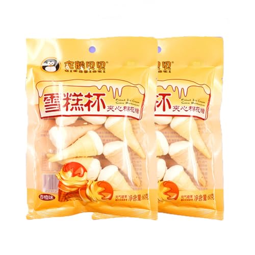 McKona Marshmallow Snacks Schokoriegel Mini Marshmallows Für Kakao Süßigkeiten Weihnachten Halloween Vegane Marshmallows Adventskalender Süßigkeiten (Eiscreme mit Orangengeschmack, 60 g) von McKona