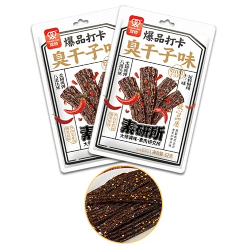 McKona Würzig Gewürzte 62g Pro Beutel Big Latiao Würzige Chinesische Snacks, Hot & Spicy Stick Gluten Strips, Scharfer Weizensnack Klassische Hot Strips fürs Büro (Dried Tofu Flavor) (2 Pcs) von McKona