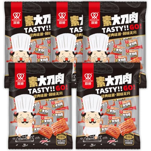 McKona Würzig Gewürzte Snacks 208g Würzige Snacks Latiao Chinesischer Snack Da Dao Rou Lässige Snacks, Duftendes scharf Individuelles Paket (5 Pcs) von McKona