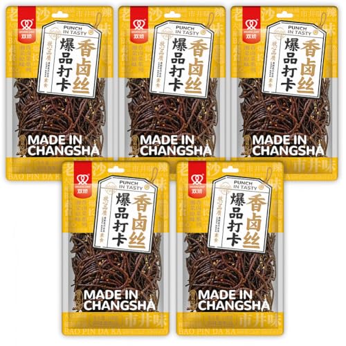 Würzige Chinesische Snacks Würzig Gewürzte 5 Packungen Big Latiao Hot & Spicy Stick Gluten Strips, Scharfer Weizensnack Klassische Hot Strips fürs Büro, Lässiger Snack（108g*5 Pcs） (5 Pcs) von McKona