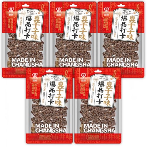 Würzige Chinesische Snacks Würzig Gewürzte 5 Packungen Big Latiao Hot & Spicy Stick Gluten Strips, Scharfer Weizensnack Klassische Hot Strips fürs Büro, Lässiger Snack（108g*5 Pcs） (5 Pcs) von McKona