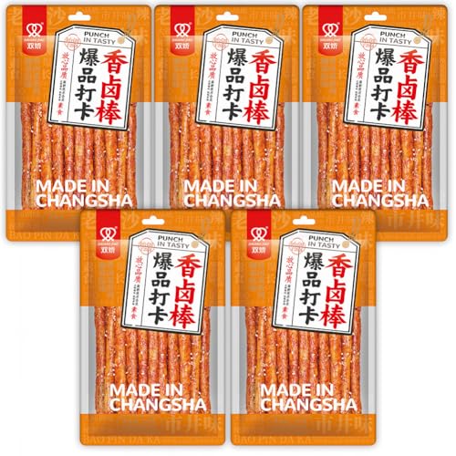 Würzige Chinesische Snacks Würzig Gewürzte 5 Packungen Big Latiao Hot & Spicy Stick Gluten Strips, Scharfer Weizensnack Klassische Hot Strips fürs Büro, Lässiger Snack（108g*5 Pcs） (5 Pcs) von McKona