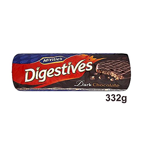 McVitie's Digestives Dark Chocolate 332g - mit Zartbitterschokolade von McVitie's