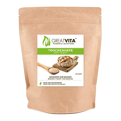 GreatVita Trockenhefe Backhefe, Brothefe, 500g im Beutel von Mea Vita