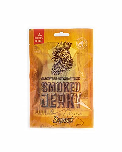 Chicken Jerky,Chicken Jerky geräuchert sweet,Getrocknetes Fleisch Jerky mit süßem Geschmack,Smoked Jerky Chicken Sweet,Trockenfleisch Chicken mit hohem Proteingehalt(Chicken Jerky Sweet,12 X 50 gramm) von Meat Snack