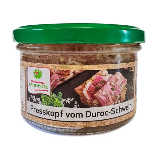 Mecklenburger Landpute | Presskopf vom Duroc-Schwein | fester Aufschnitt nach alten ostpreußischem Rezept | 200g Glas von Mecklenburger Landpute