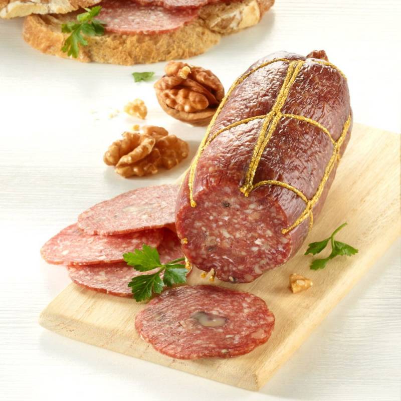 Mecklenburger Landpute Puten-Salami mit Walnuss Bio, im Stück von Mecklenburger Landpute