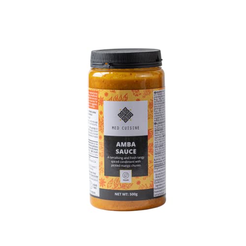 "Med Cuisine" Amba-Sauce 500GR - Ein scharfes Mango-Gewürz - Med Cuisine Amba Mango-Soße - Amba ist eine intensive Israelische Würzmischung - Vegan und GMO-frei von Med Cuisine